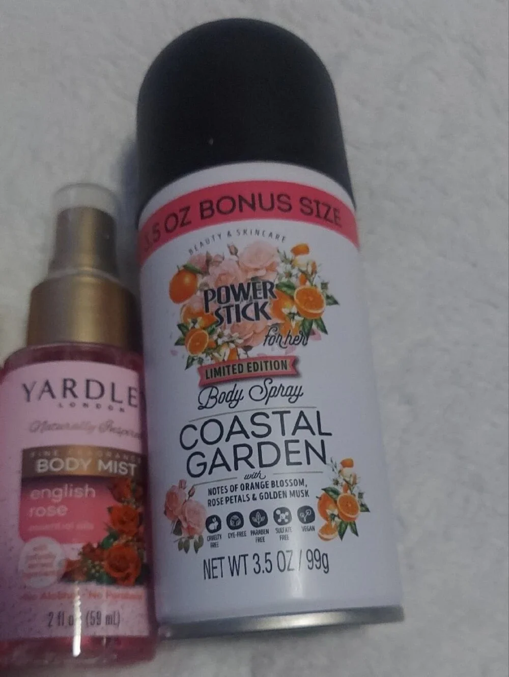 Yardley & Power Stick Mixed Scent Body Mists and Sprays - Pink & Yellow